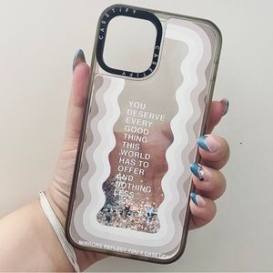 casetify iPhone 12 Pro Case | Waterfall glitter + quote